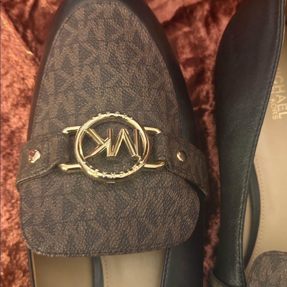 Michael Kors Black and Brown Signature Loafers - Picture 7 of 8